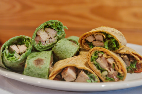 Spicy wraps with Lillie's of Charleston hab mussy bbq sauce