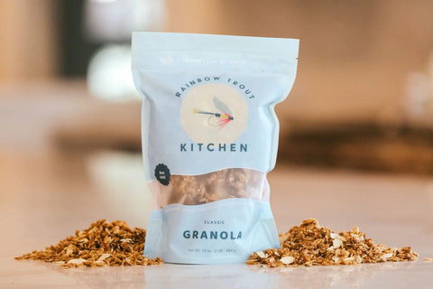A bag of classic granola from Rainbow Trout Kitchen