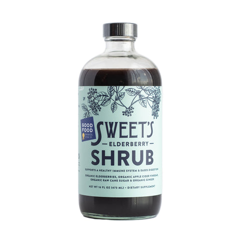 Sweet's Elderberry Shrub in an 8-ounce bottle