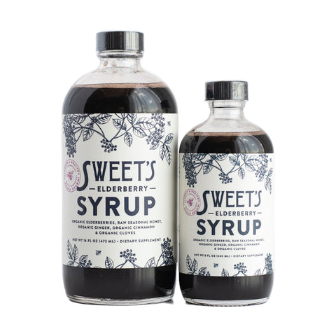 16 ounce bottle of Sweets Elderberry Syrup as a Mother's Day Food Gift