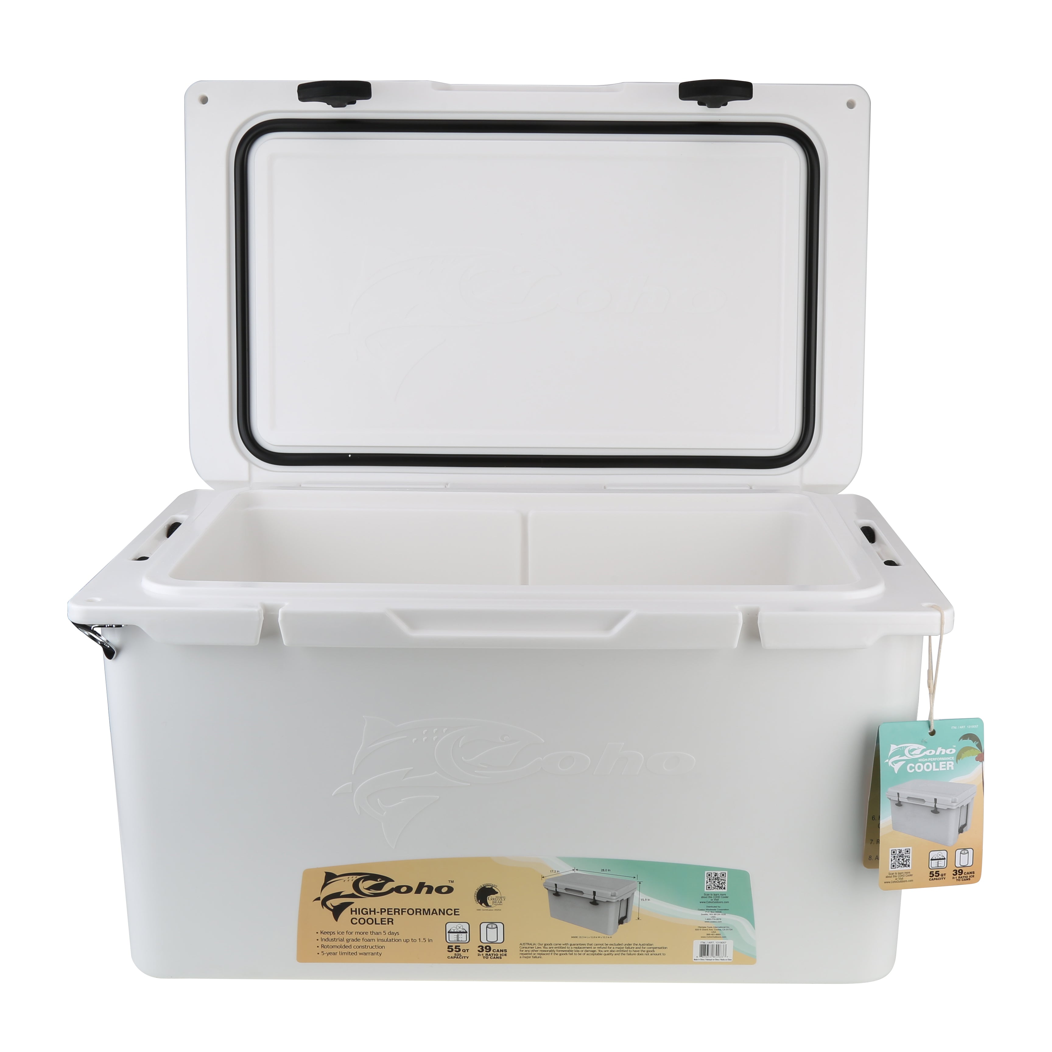 Grizzly 20-Quart Rotomolded Cooler - White