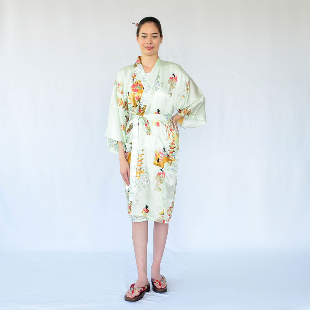 Japanese Kimono Women's Silk Knee-length 