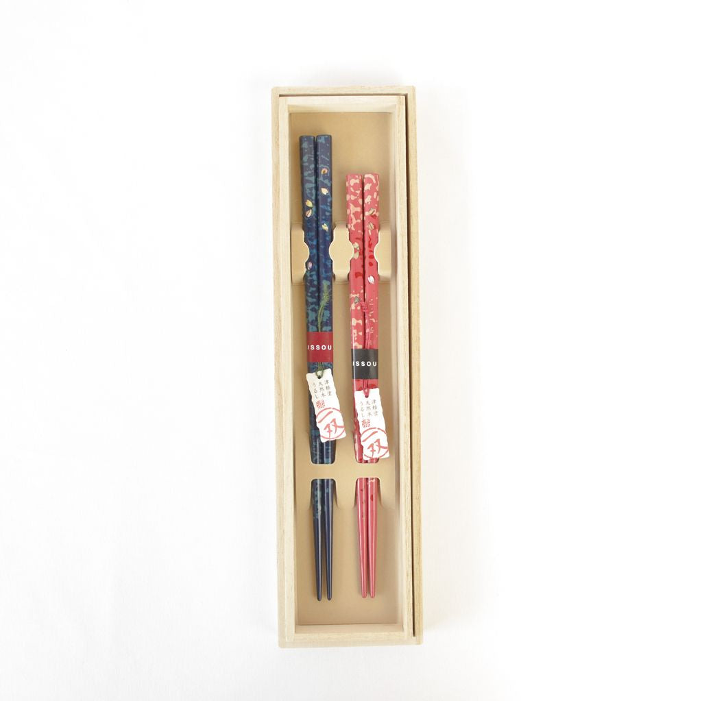  Premium Japanese Chopsticks Reusable 2prs Set [ Made in Japan ]  Traditional Lacquer Art Wooden Chopsticks C (Cherry Blossom BK/RD(2KR016))  : Home & Kitchen