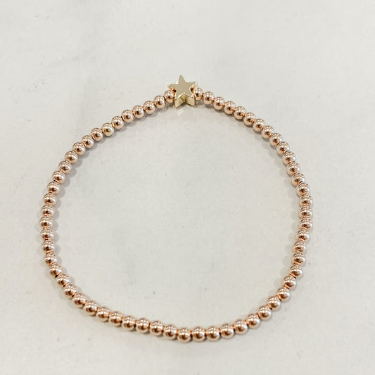 Rose Gold Beaded Star Bracelet