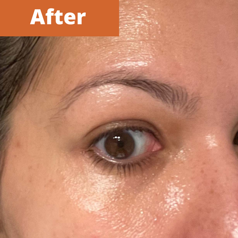 Trial Participant - After 5 weeks of use, with thicker eyebrows 