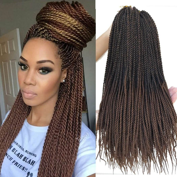 Senegalese Twist #30 Brown Color Crochet Braids Hair Heat