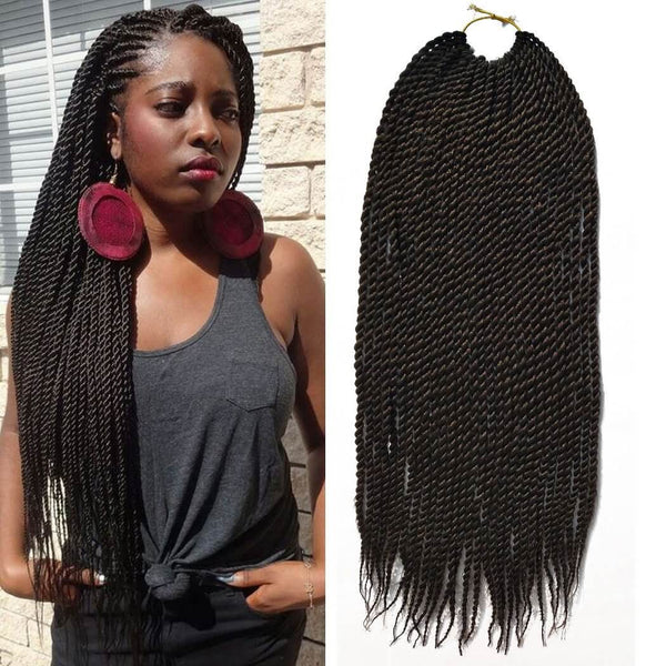 Senegalese Twist Braided Lace Front Wigs #30 Brown Synthetic Wigs