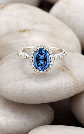 Blue sapphire engagement ring