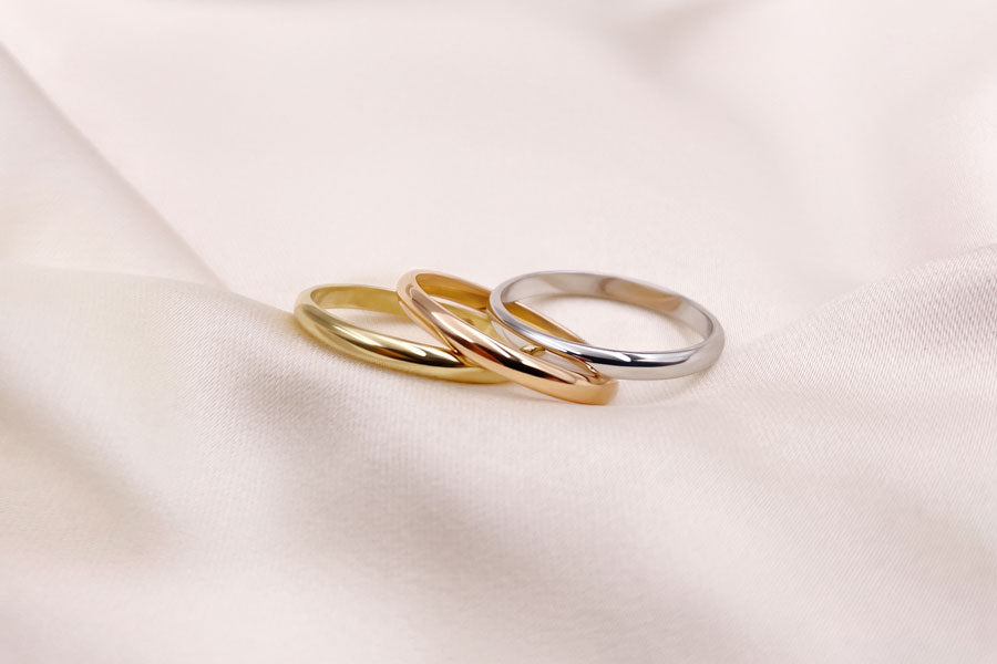 Comparing wedding ring gold colors