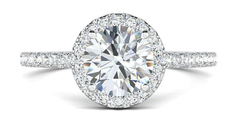 Round diamond halo engagement ring