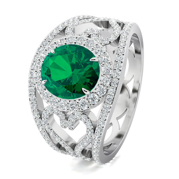 Oval Emerald Engagement Ring