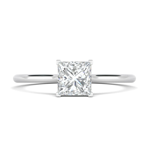 Princess cut diamond solitaire engagement ring