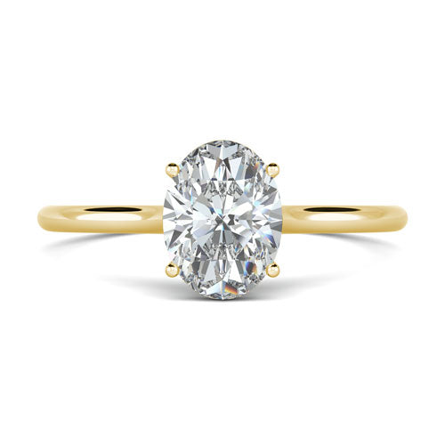 Bague de fiançailles solitaire avec diamant taille ovale