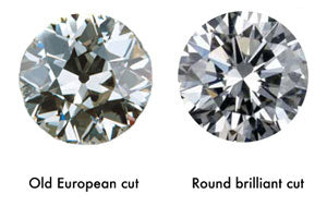 European vs round cut diamond