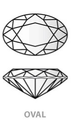 Oval cut diamond