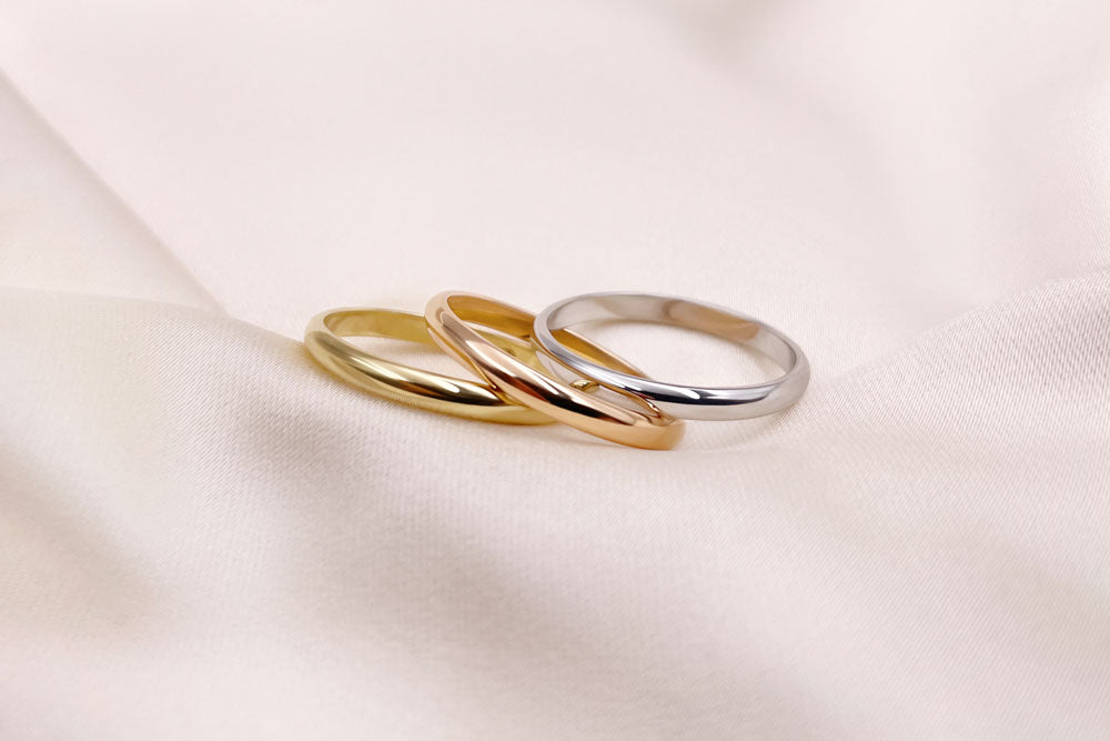 yellow gold, rose gold and white gold comparison