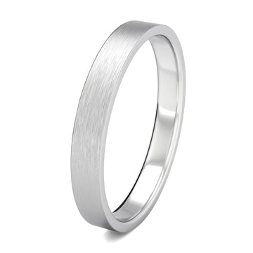 Flat brushed wedding ring