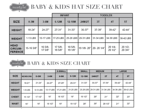 Size Chart – Cece & Rose Baby Boutique