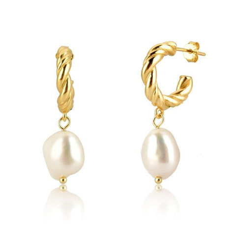 Half ring pearl earrings