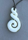 double twist pikorua bone necklace