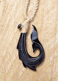maori black bone hook necklace