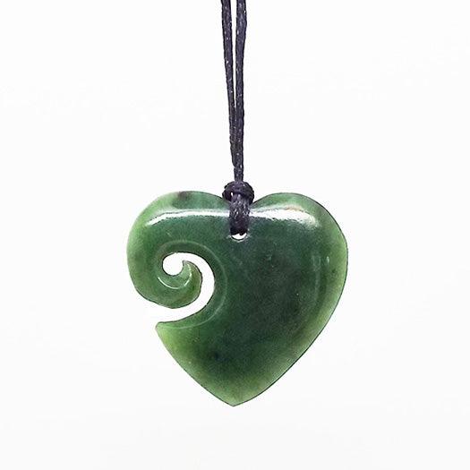 Genuine NZ Greenstone Heart with Koru Necklace – ShopNZ