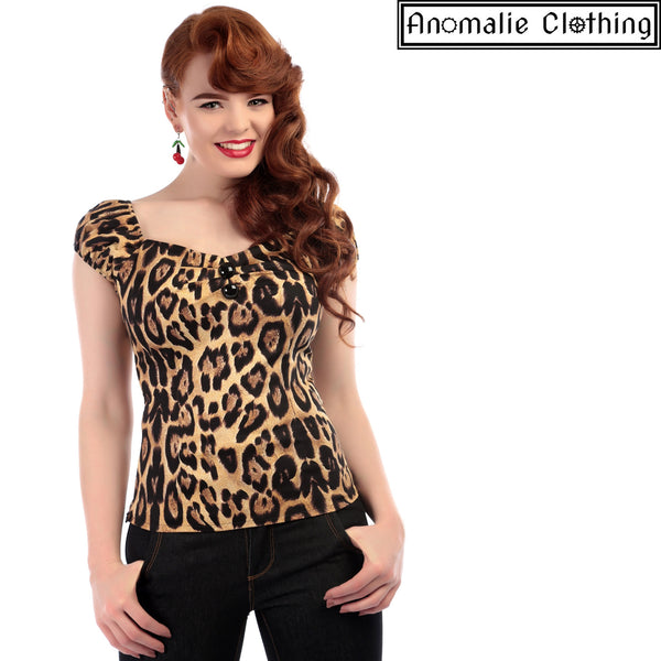 Collectif Dolores Top in Feral Leopard Print at Anomalie Clothing