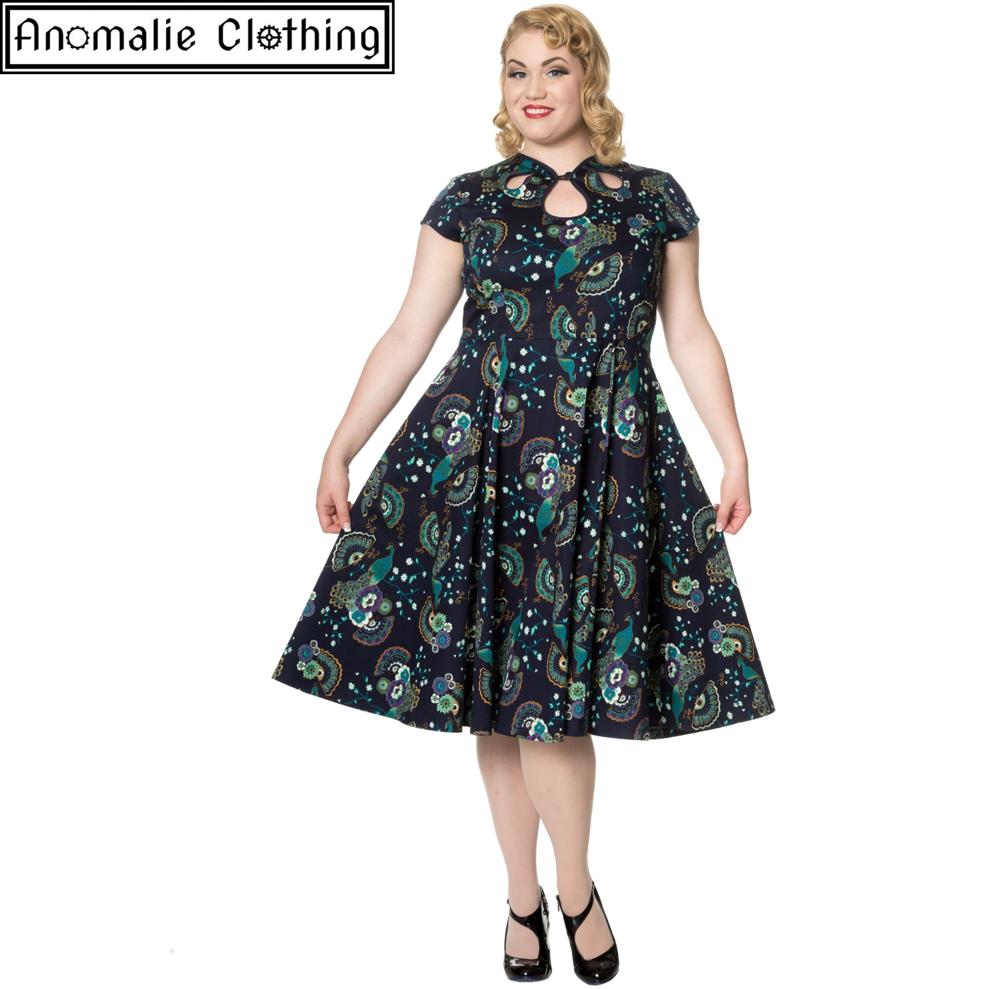 Banned Apparel Dancing Days Proud Peacock Cut Out Dress - Retro ...