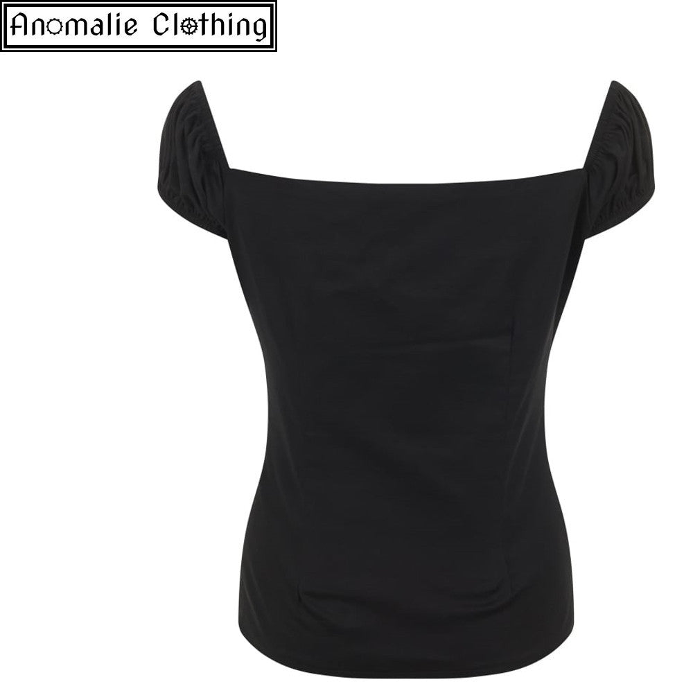 1950s Collectif Dolores Top in Black at Anomalie Clothing