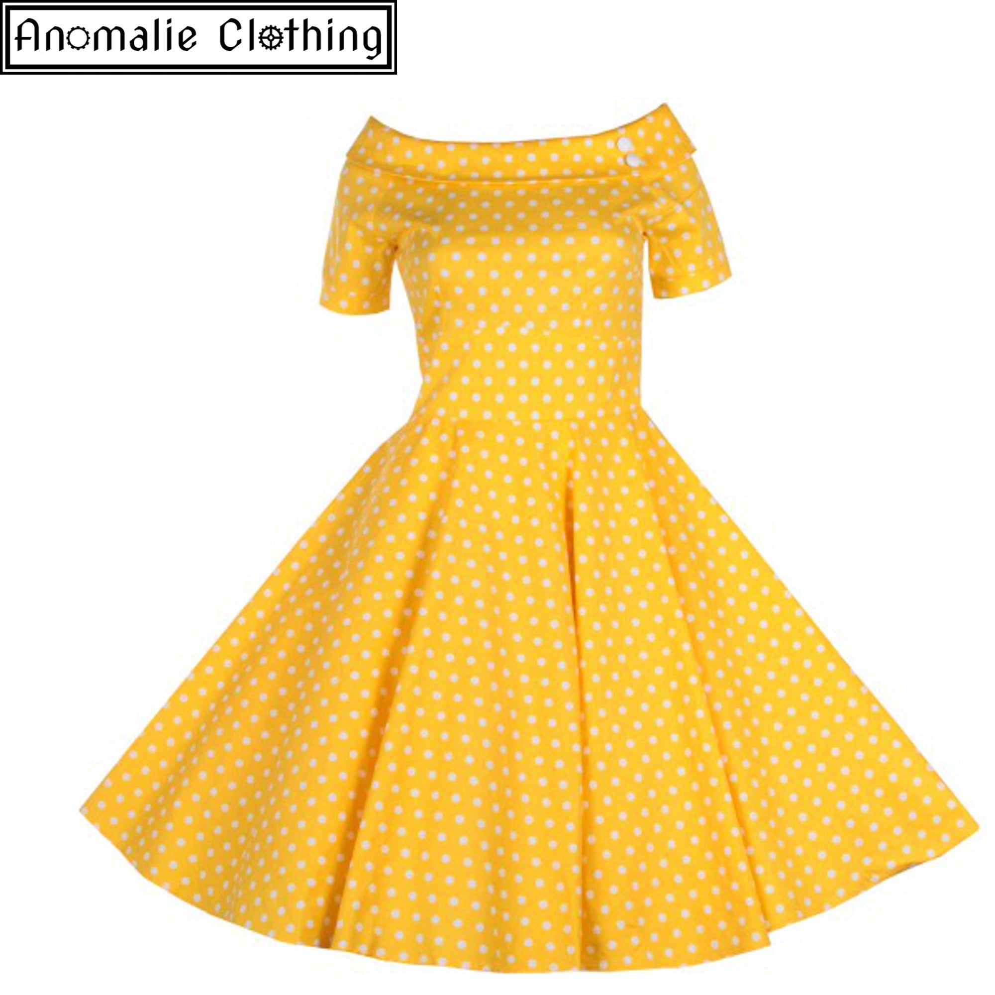 Dolly and Dotty Yellow Marlene Swing Dress Vintage 1950s Pinup Retro ...