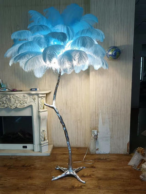 blue feather lamp