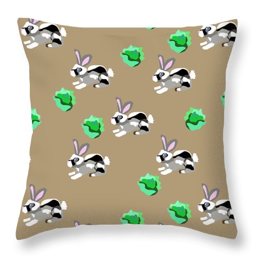 Bunnies Pattern - Throw Pillow