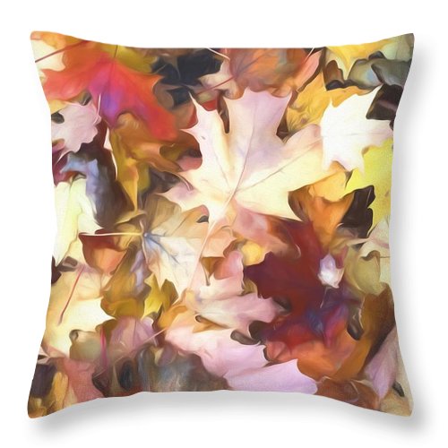 Fall Leaves Bright - Throw Pillow