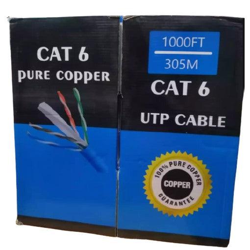 305m (1000 ft) CAT6 Ethernet Solid Pure Copper Cable Reel Drum Gigabit UTP  Network RJ45