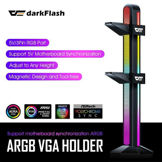 DARKFLASH BLACK ARGB DL240 VGA HOLDER-ACCESSORIES-Makotek Computers