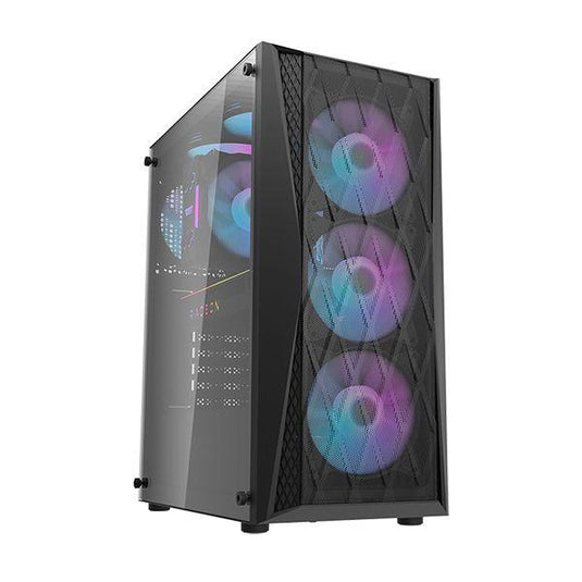 DARKFLASH DK352 MESH BLACK WITH 4PCS ARGB FANS ATX PC CASE-PC CASE-Makotek Computers