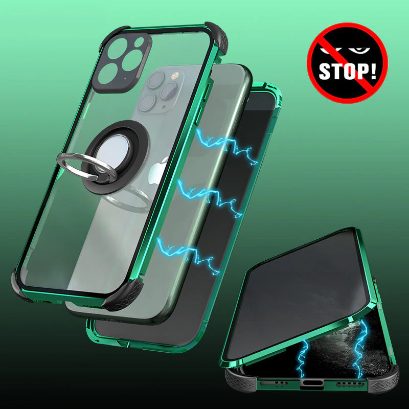 Magnetic Tempered Glass Privacy Shockproof Phone Case Coque 360 Magnet Metal Cover For iPhone 11 Pro MAX XR XS 8 7 Plus Cases