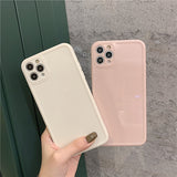 Luxury Vintage Fashion Square Solid Candy Color Ultra-thin Liquid Silicon Phone Case for iPhone 12 Series