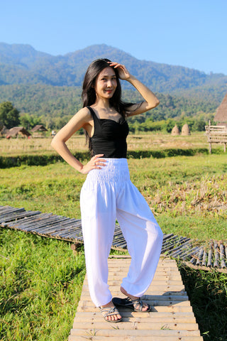 White Boho Pants Lannaclothesdesign