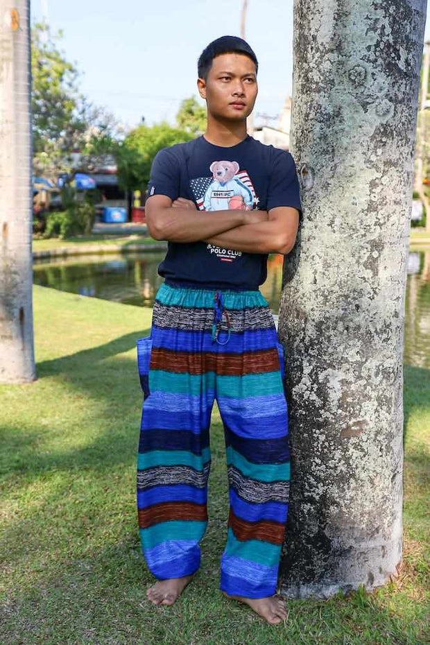 Men's Stitching Palace Print Harem Baggy Boho Pants Casual Drop Crotch  Traditional Trousers - Temu