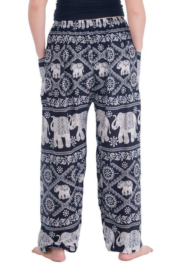 Elephant Pants Elephant Paisley Pattern - Thai Fisherman Pants & Harem Pants  for Men and Women