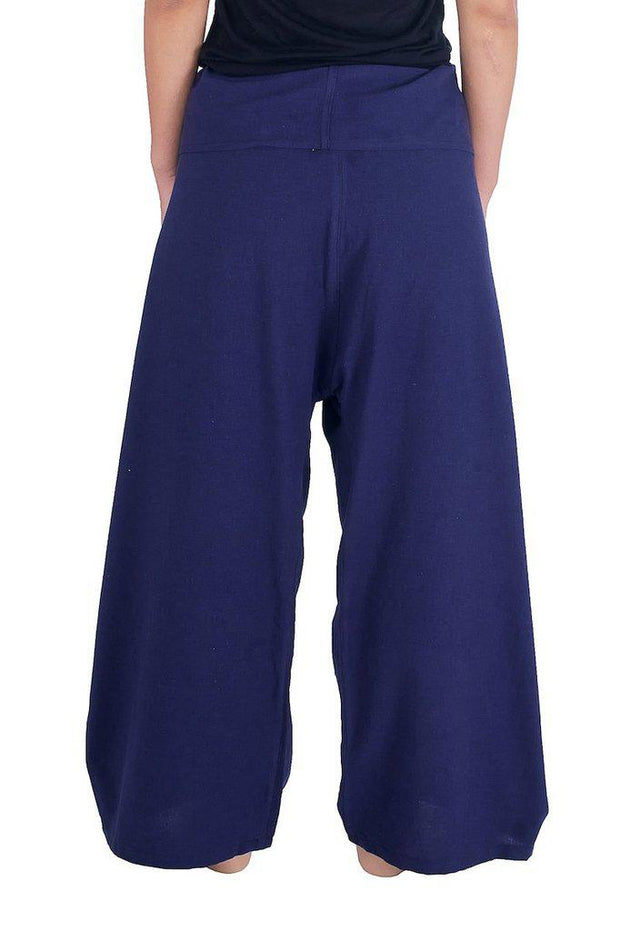 Royal Blue Long Cotton Fisherman Pants for women