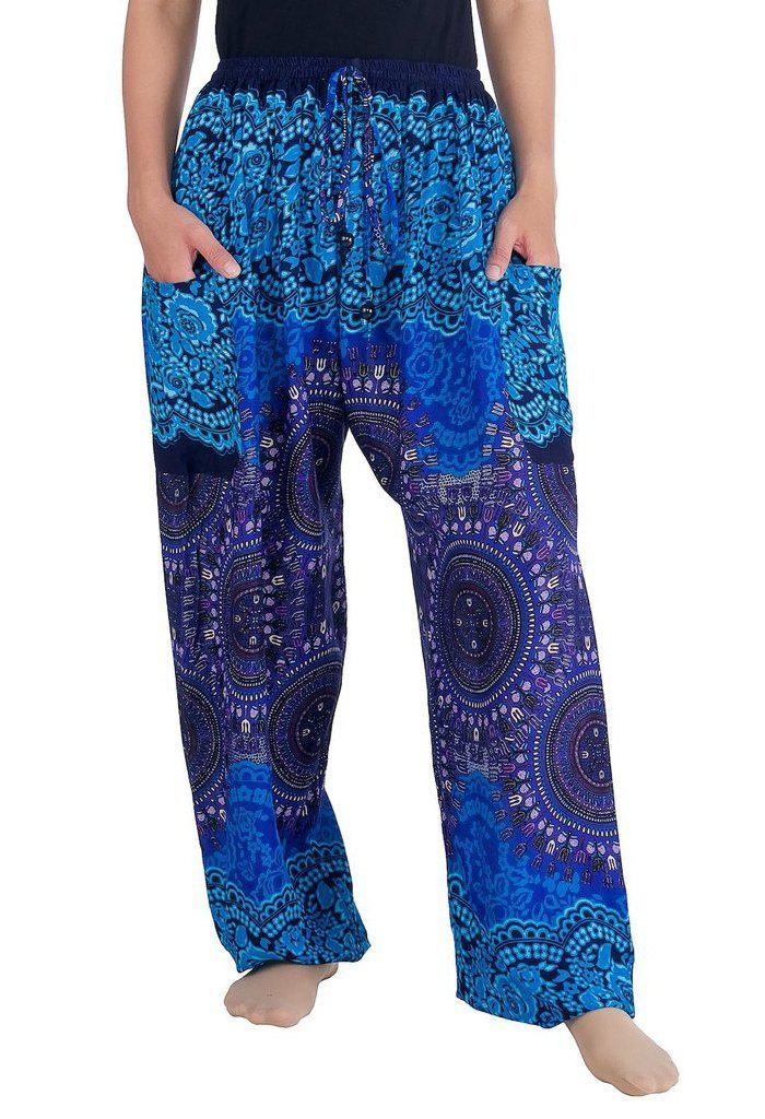 Navy Blue Geometric Patterned Thai Harem Pants – Shop Sol