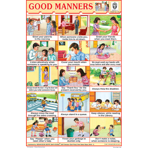 Good Manners Size 24 X 36 Cms Chart No 224