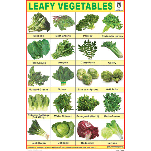 LEAFY VEGETABLES SIZE 24 X 36 CMS CHART NO. 234