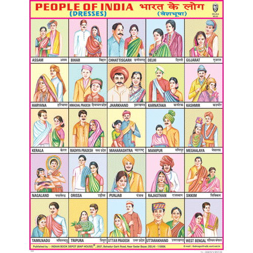People Of India Chart Size 45 X 57 Cms 4852