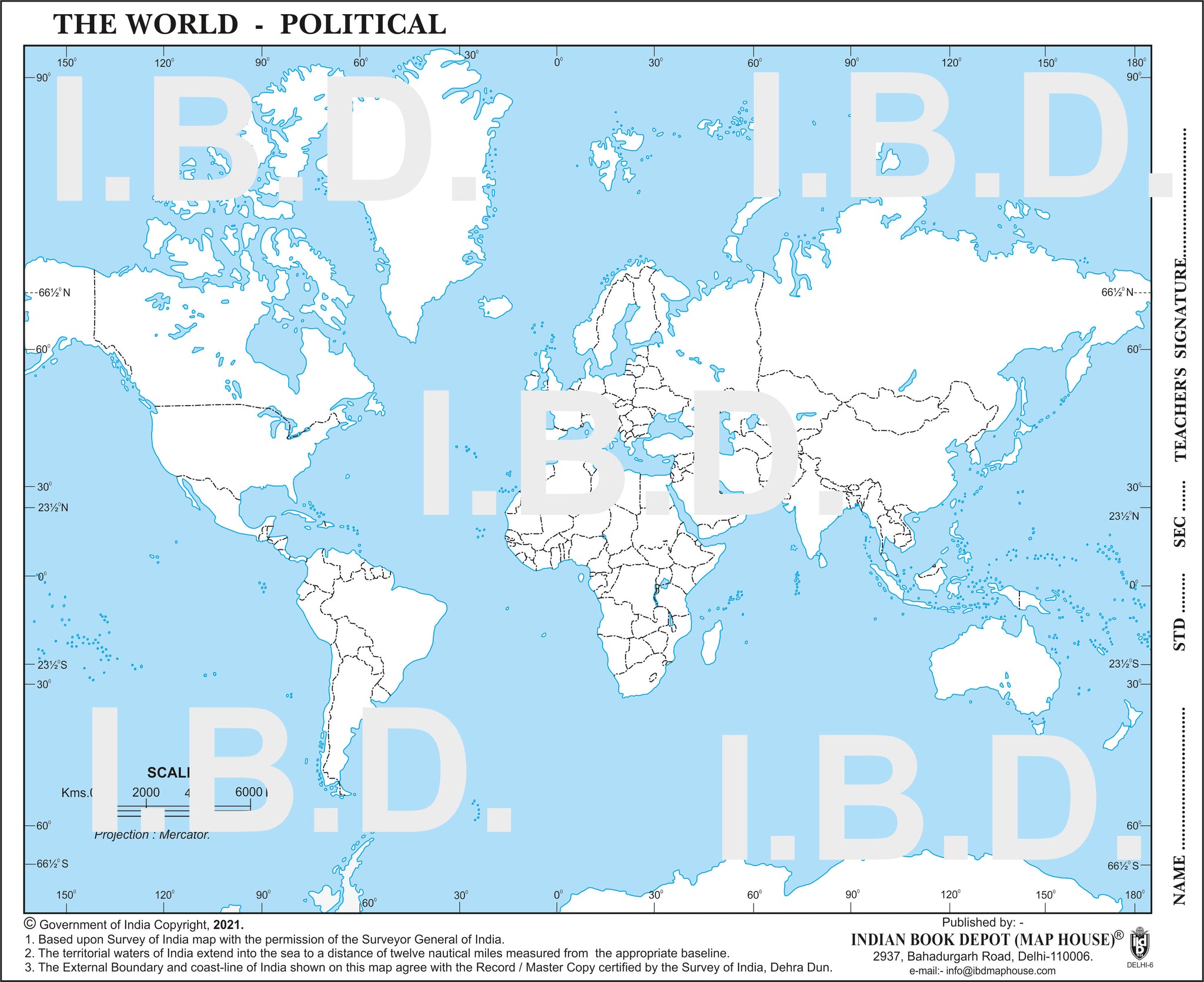 world political map outline