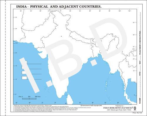 Practice Map Of India Physical Indian Outline Map Indian Book Depot Map House 2187