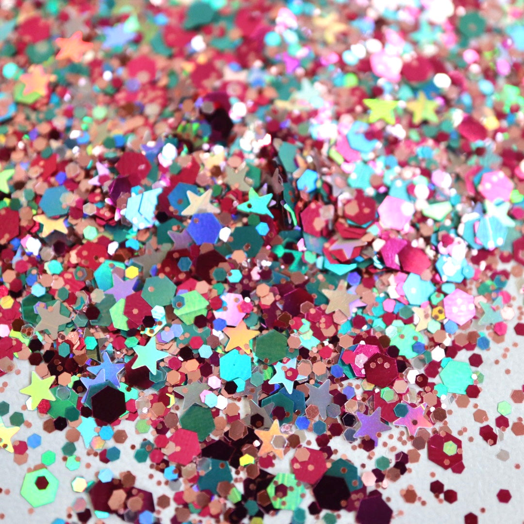 Open Oasis custom mix glitter, round dot confetti glitter, holographic –  GlitterGiftsAndMore