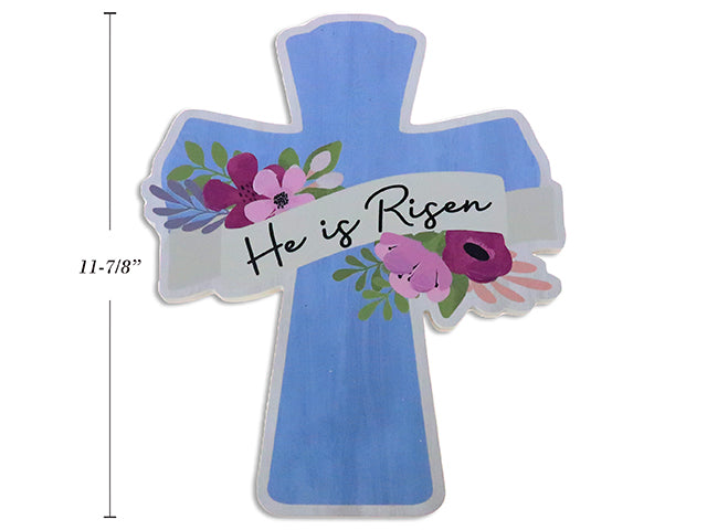 Carton of 12 11-7/8In Easter Cross Mdf Hanging Plaque.